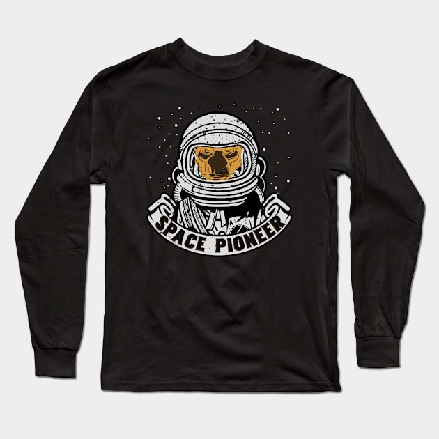 Monkey Astronaut Long Sleeve T-Shirt by Foxxy Merch